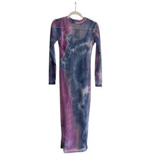 Mesh Tie Dye Fitted Dress